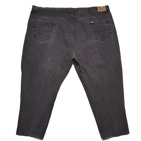 Polo Ralph Lauren Size 60 (Meas 57x30 17.5" High Rise) Faded Black Jeans A17 - Picture 2 of 11